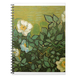 Gogh Wild Roses Blossoms Flowers Vines Vintage Art Notebook