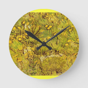 Gogh Yellow Blossoms Whimsical Wedding Personalize Round Clock
