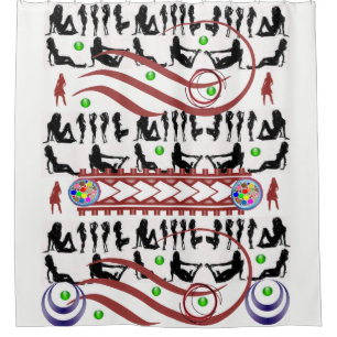 gogo mans white ladies showercurtain shower curtain