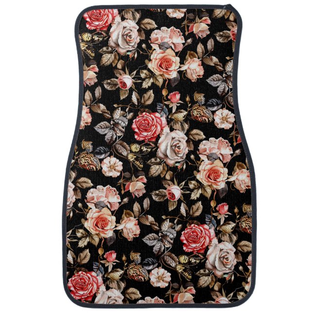 Gohic rose flower car floor mat (Front)
