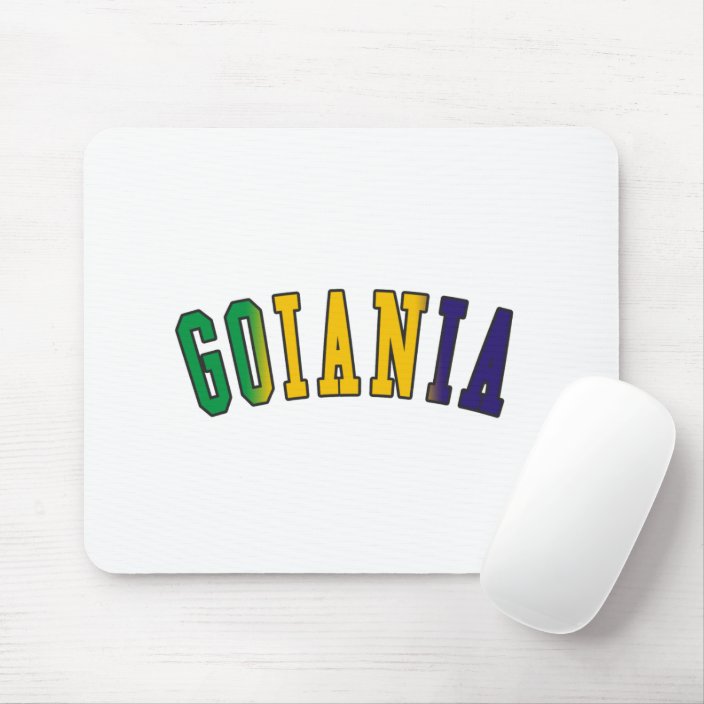 Goiania in Brazil National Flag Colors Mouse Pad