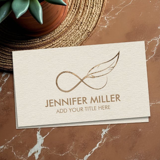 GoIden Infinity Symbol Feather - Line Art Business Card (Creator Uploaded)
