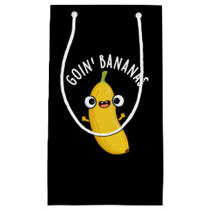 Goin Bananas Funny Fruit Pun Dark BG Small Gift Bag