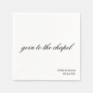 Goin to the Chapel Simple Modern Custom Wedding Napkins