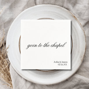 Goin to the Chapel Simple Modern Custom Wedding Napkins