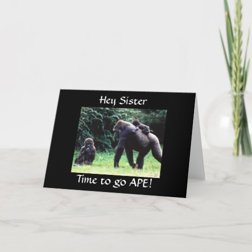 GOING APE HAPPY 50th BIRTHDAY SISTER CARD