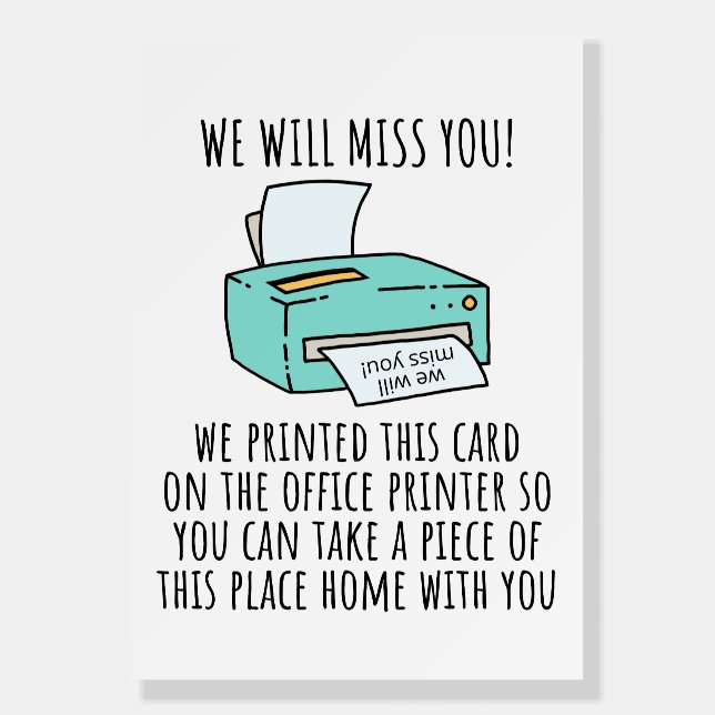 Going Away Card for Coworker or Boss, Funny Going  Foam Board (Front)