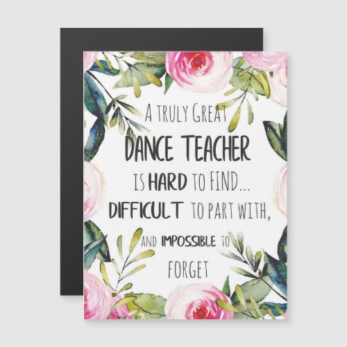 Going away gift for Dance teacher Thank you quote