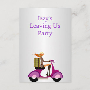 Going Away Party Event Girl on Motorbike Invitation