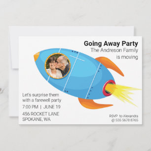 Going Away Party Fantastic Spaceship Budget Value Invitation