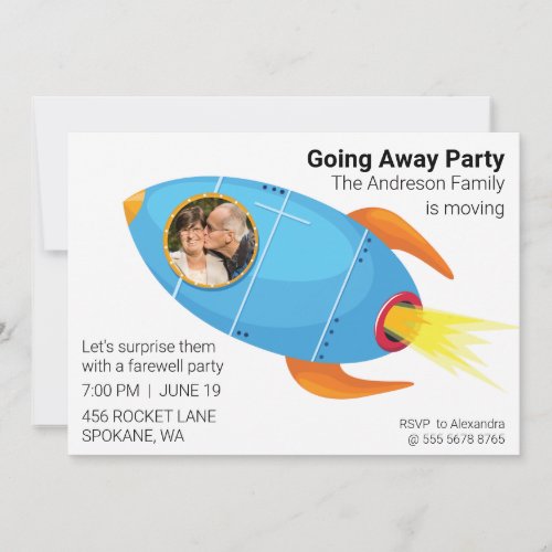 Going Away Party Fantastic Spaceship Budget Value  Invitation
