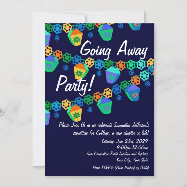 Going Away Party Invitation Farewell College Event (Front)