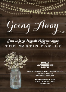 going away party invitations zazzle