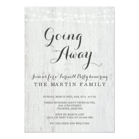 Going Away Party Invitation Rustic Zazzle Going Away Party Invitation Rustic