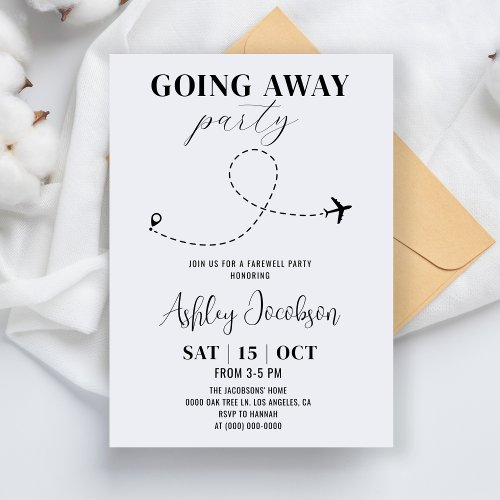 Going Away Party Minimalist Farewell Moving Away Invitation