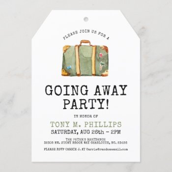 Going Away Party Single Suitcase Invite by colorjungle at Zazzle