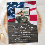 Going Away Party Soldier Photo Patriotic USA Flag Invitation
