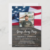 Going Away Party Soldier Photo Patriotic USA Flag Invitation (Front)
