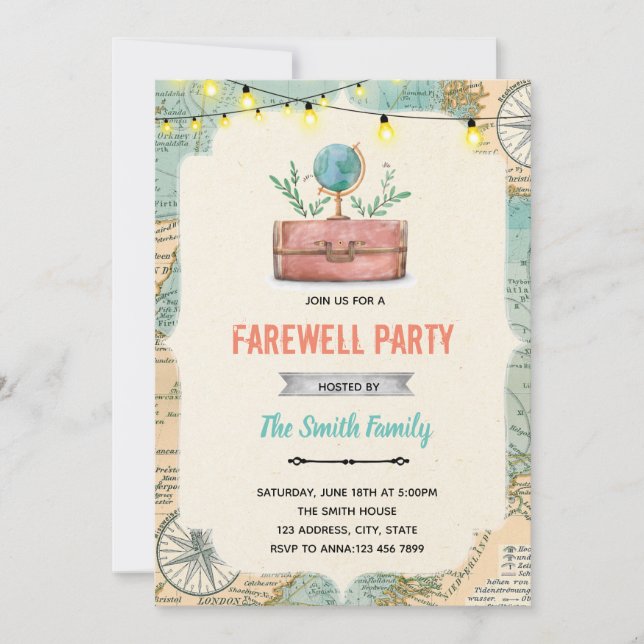 Going away party theme invite (Front)