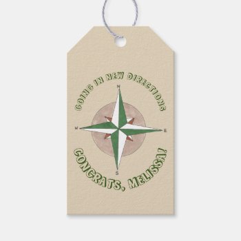 Going Away Retirement Party New Directions Compass Gift Tags by rebeccaheartsny at Zazzle