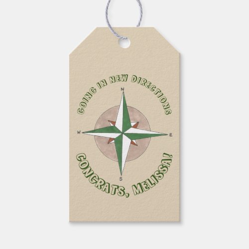 Going Away Retirement Party New Directions Compass Gift Tags