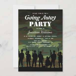 Going Away Soldier Camouflage   Welcome Home Invitation