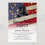 Going Away Soldier Patriotic Flag Invitation