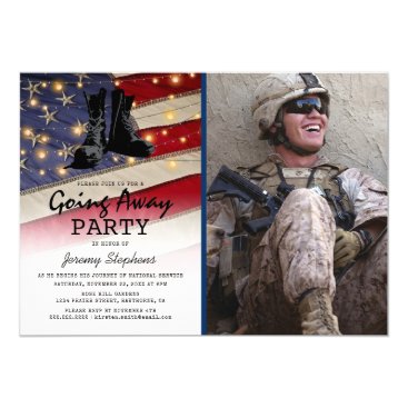Going Away Soldier Patriotic Flag Photo Invitation Going Away Soldier Patriotic Flag Photo Invitation