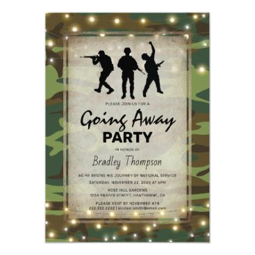 Going Away Soldier Vintage Camouflage Invitation Going Away Soldier Vintage Camouflage Invitation