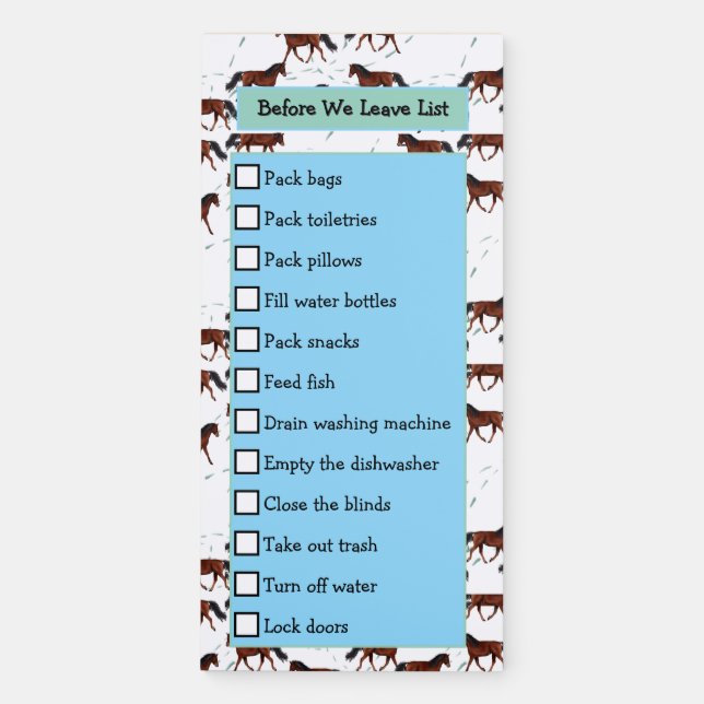 Going Away To do list Magnetic Notepad (Front)