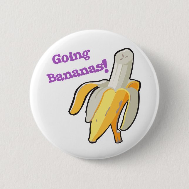 going bananas! banana pinback button (Front)