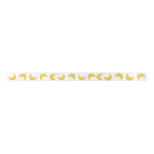 Going Bananas in White Satin Ribbon