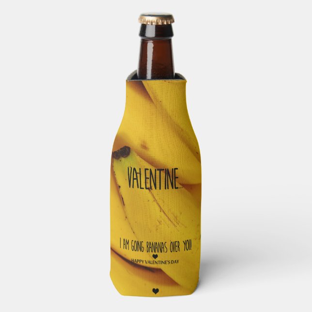 Going bananas over you Valentine's Day Bottle Cooler (Bottle Front)