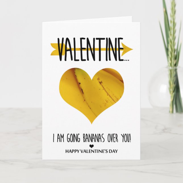 Going bananas over you Valentine's Day Holiday Card (Front)