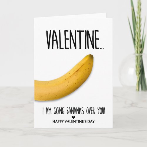 Going Bananas over You Valentines Day Holiday Card