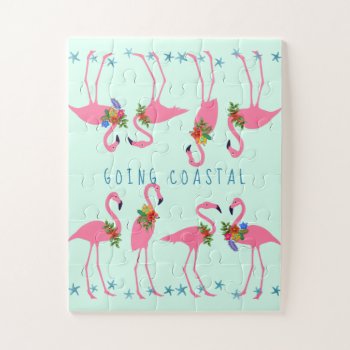 Going Coastal Flamingos Design Puzzle by millhill at Zazzle