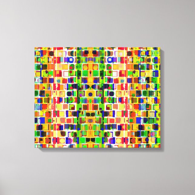 Going Crazy Colorful Abstract Pattern Canvas Print (Front)