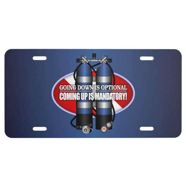 Going Down Is Optional (ST) License Plate (Front)