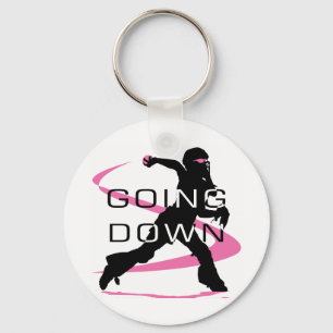 Going Down Pink Catcher Softball Keychain