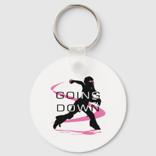 Going Down Pink Catcher Softball Keychain