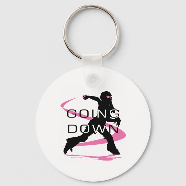 Going Down Pink Catcher Softball Keychain (Front)