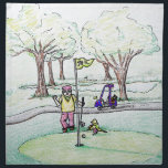 Going for a Birdie Napkin<br><div class="desc">Commissioned drawing for a family friend's 70th birthday. He is a golfer and a huge Norwich City (The Canaries) fan.</div>