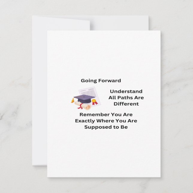 Going Forward on a graduation  Holiday Card (Front)