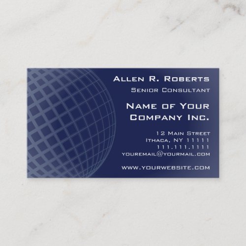Going Global Elegant Dark Blue Modern Corporate Business Card