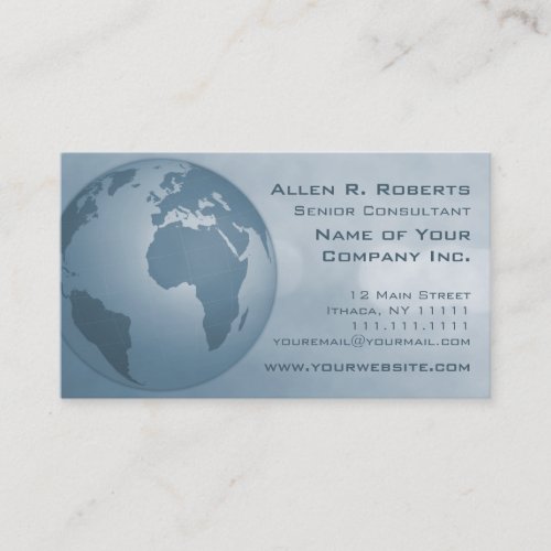 Going Global Elegant Gray Blue Modern Corporate Business Card