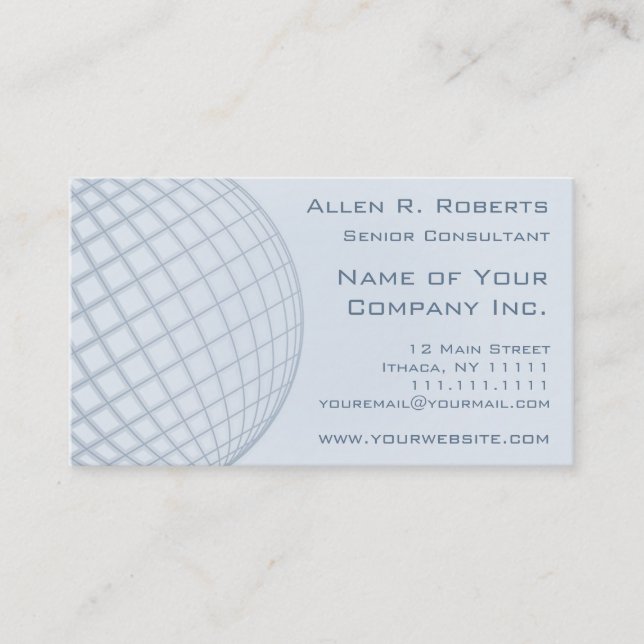 Going Global Elegant Pale Blue Modern Corporate Business Card (Front)
