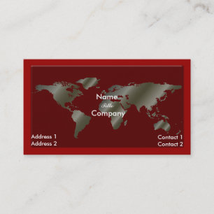 Going Global /silver/red business card