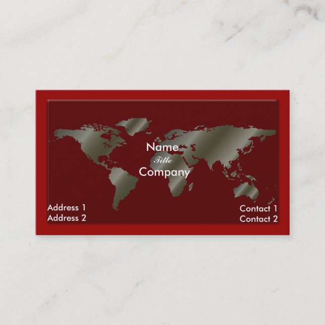 Going Global /silver/red business card (Front)