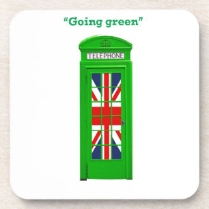 "Going green" London phone box Beverage Coaster