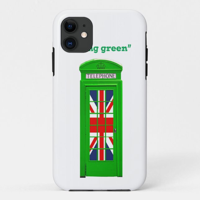 "Going green" London phone box Case-Mate iPhone Case (Back)